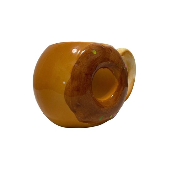 The Simpsons Style Homer Simpson Type Donuts Mug Donut Shaped Coffee Cup - Picture 2 of 6